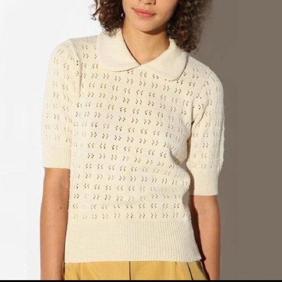 Pins & Needles Tops - Pins & Needles Pointelle Collar Pullover Size S